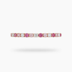 Rose Tennis Bracelet with Pink Round Stone – on Rose Gold