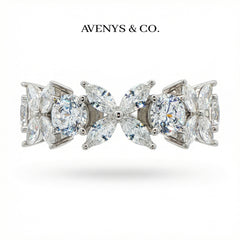Star Eternity Ring with White Marquise Stone – on White Gold