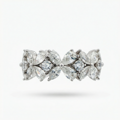 Pear Marquis Eternity Ring with White Pear Stone – on White Gold