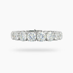 Signature Tennis Bracelet (7mm) with White Round Stone – on White Gold