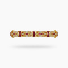 Libre Bracelet with Red Emerald Stone – on Yellow Gold