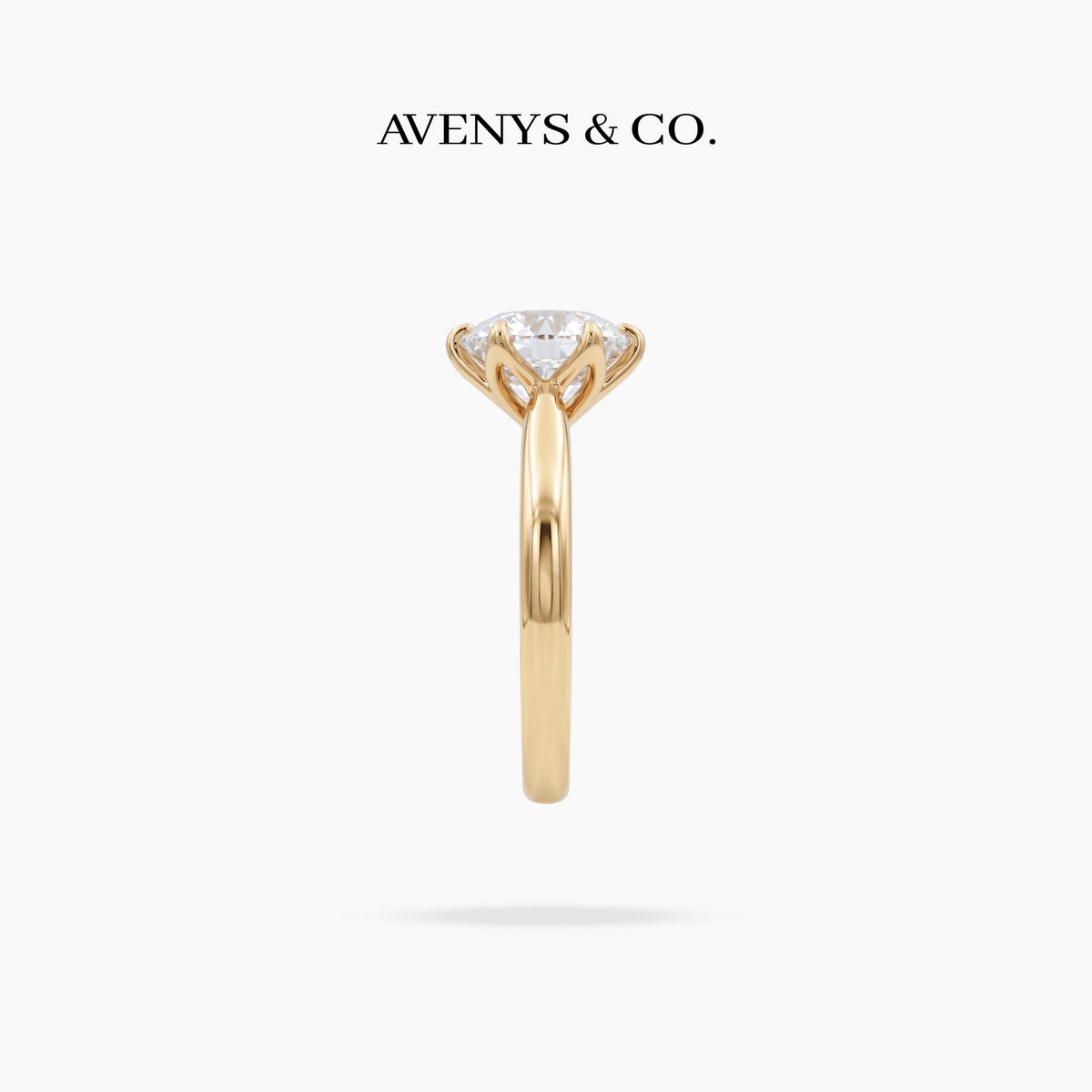 Avenys Reserve™ Floral Ring – 2.4ct Heart & Arrows Round Lab Grown IGI Certified Diamond in 18K Yellow Gold