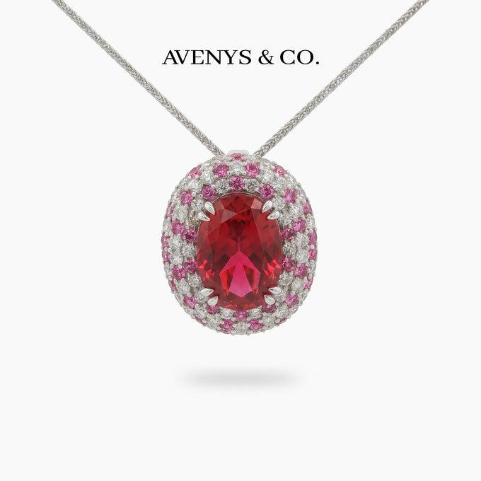 Ruby Empress with Red Oval Stone – on White Gold