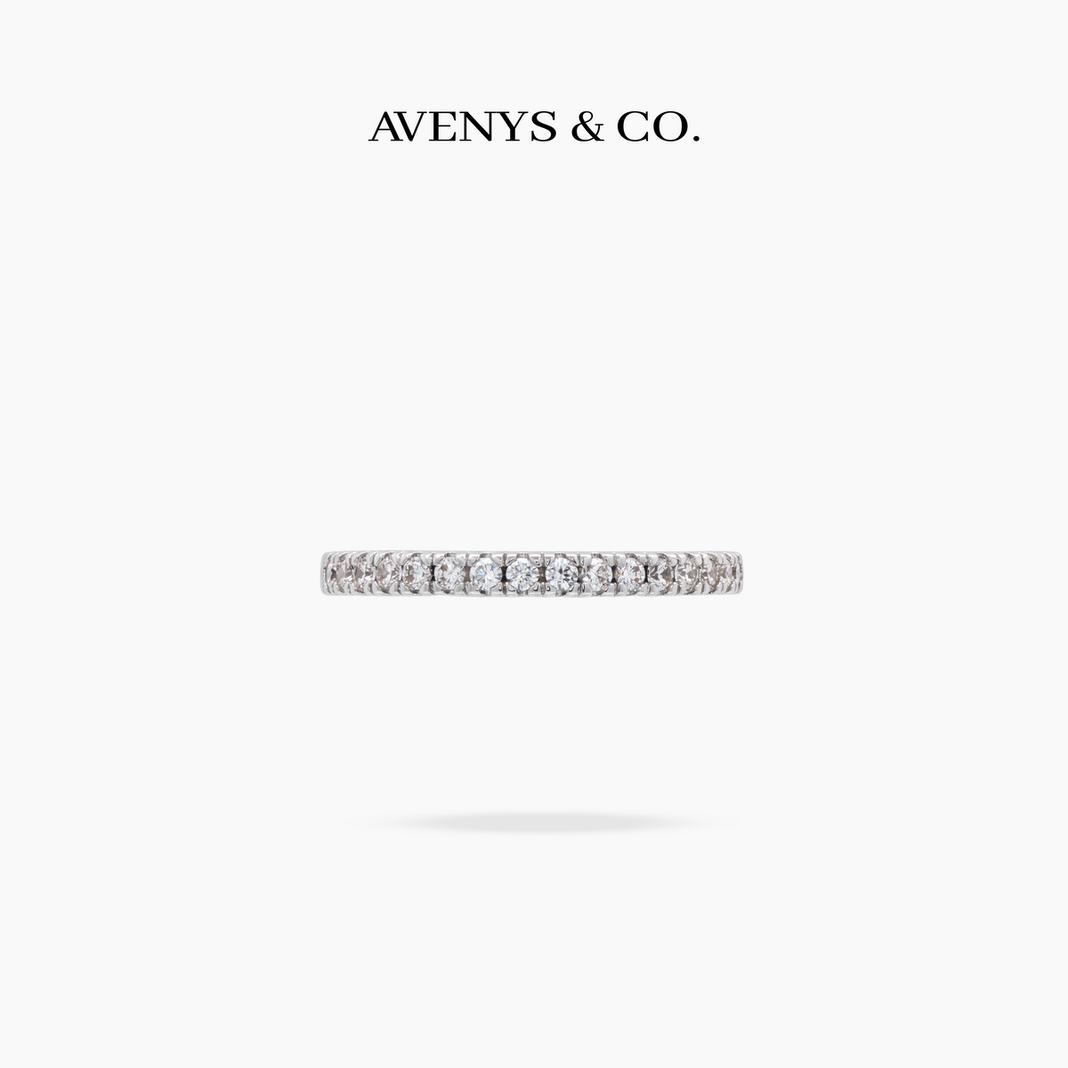 AV Forever™ Half Eternity Ring (2mm) with White Round Stone – on White Gold