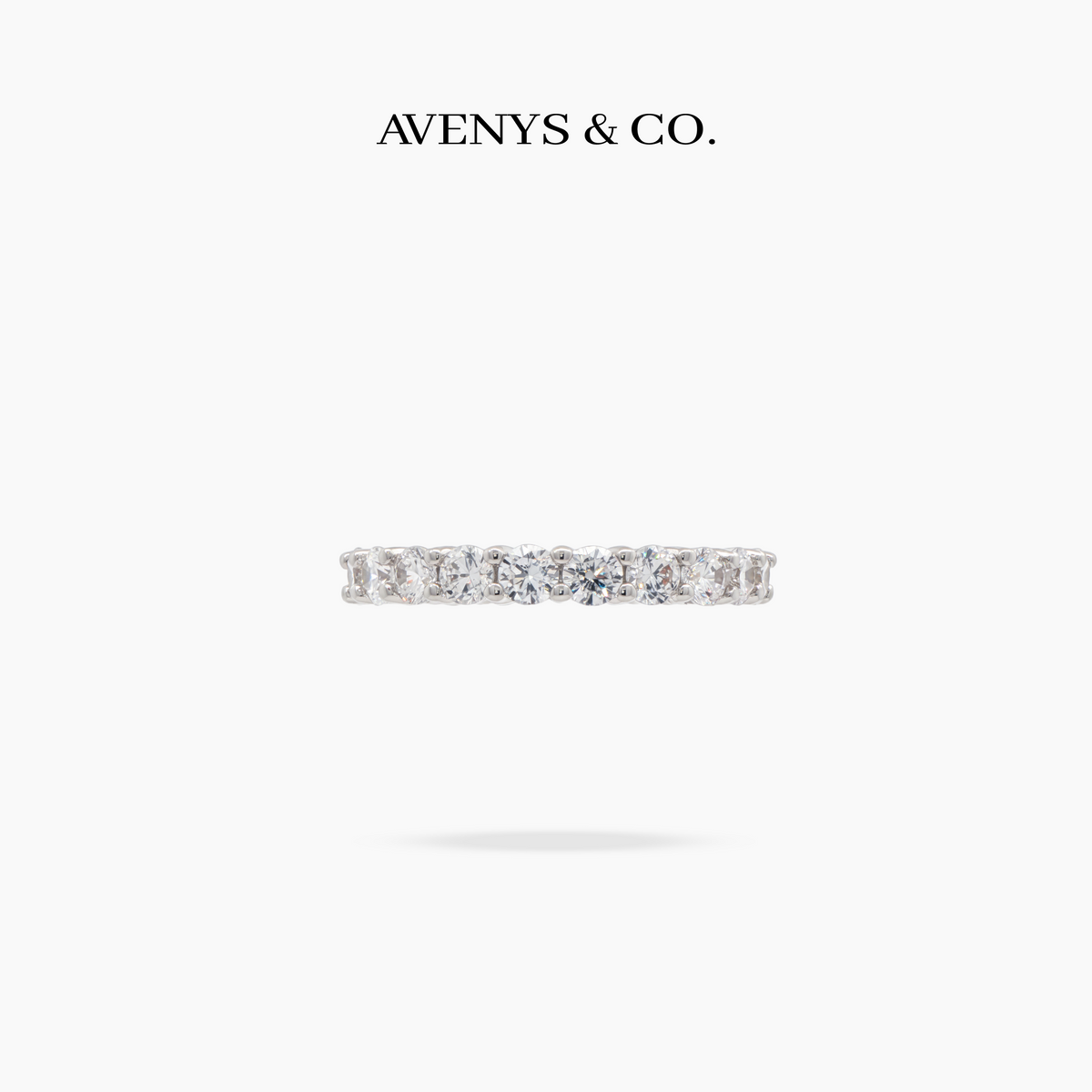 AV Forever™ Light Ring (3mm) with White Round Stone – on White Gold