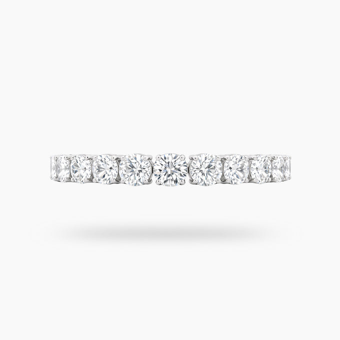 Statement Tennis Bracelet (6mm) with White Round Stone – on White Gold