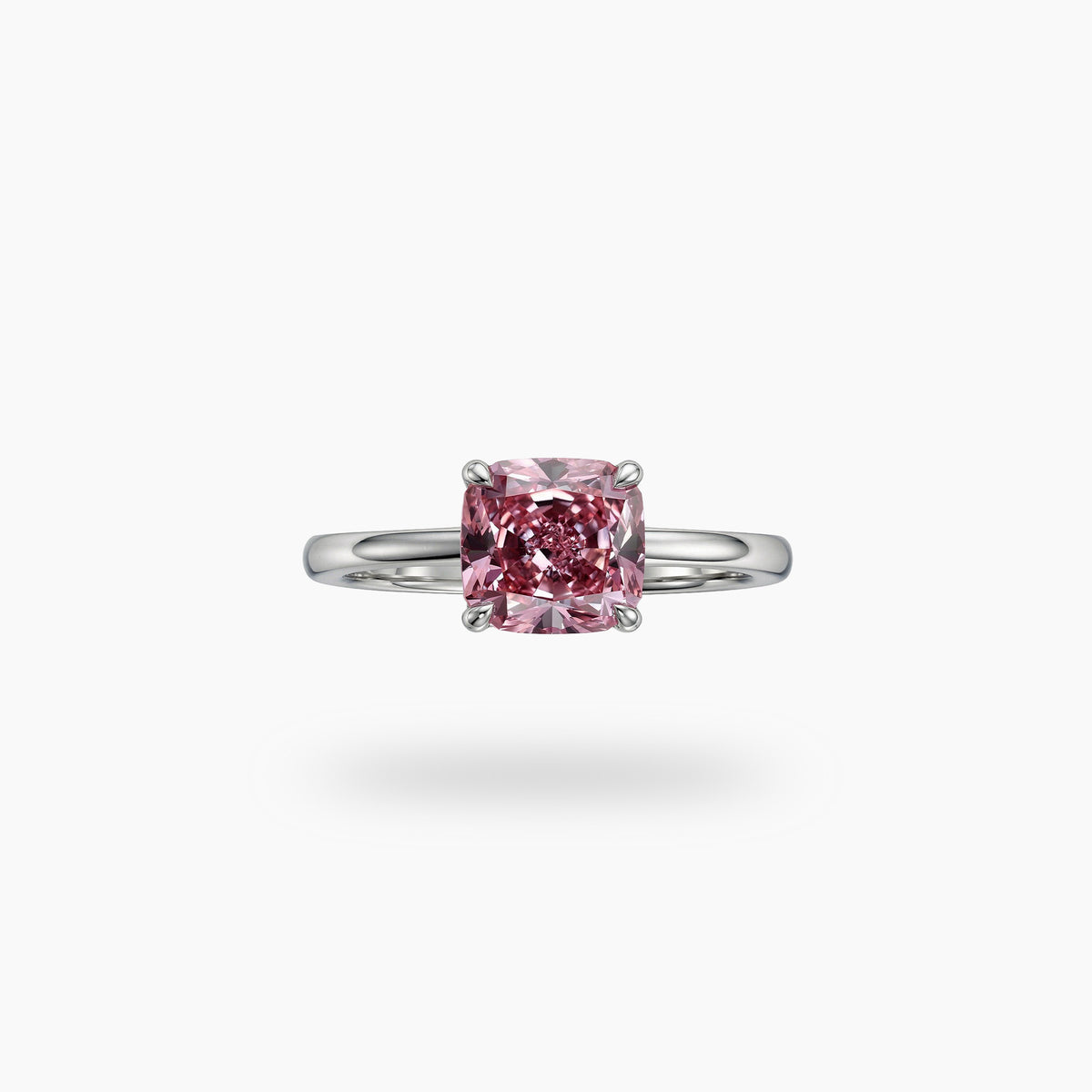 Princess Square Ring with Pink Princess Stone – on White Gold