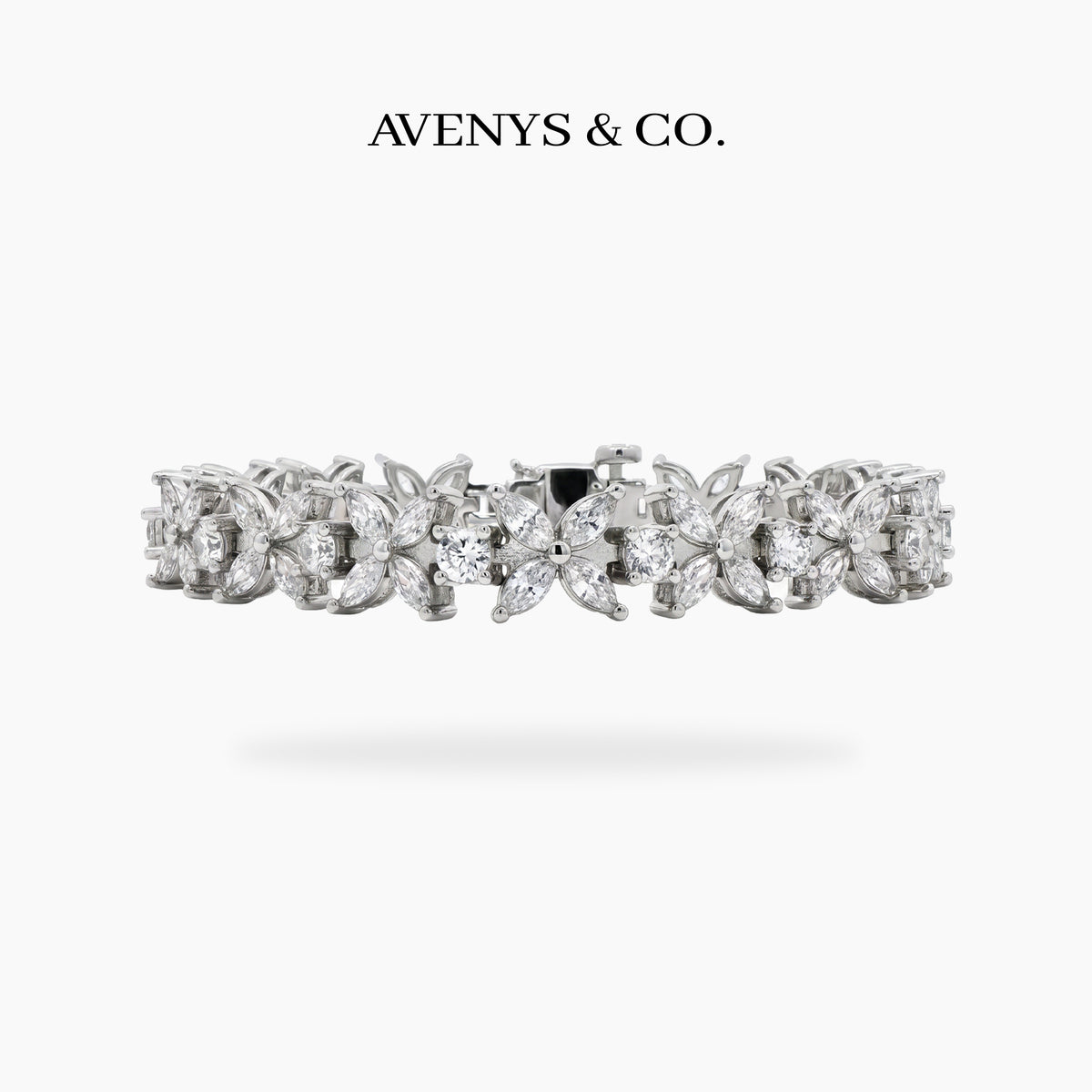Star Eternity Classic Bracelet with White Marquise Stone – on White Gold