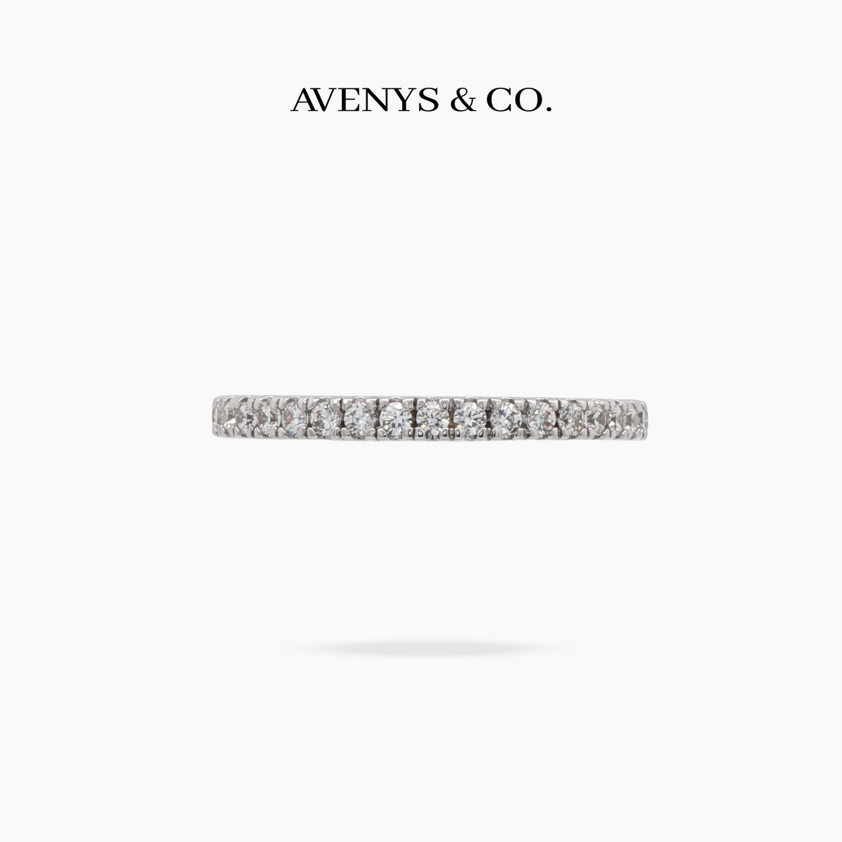 AV Forever™ Eternity Ring (2mm) with White Round Stone – on White Gold