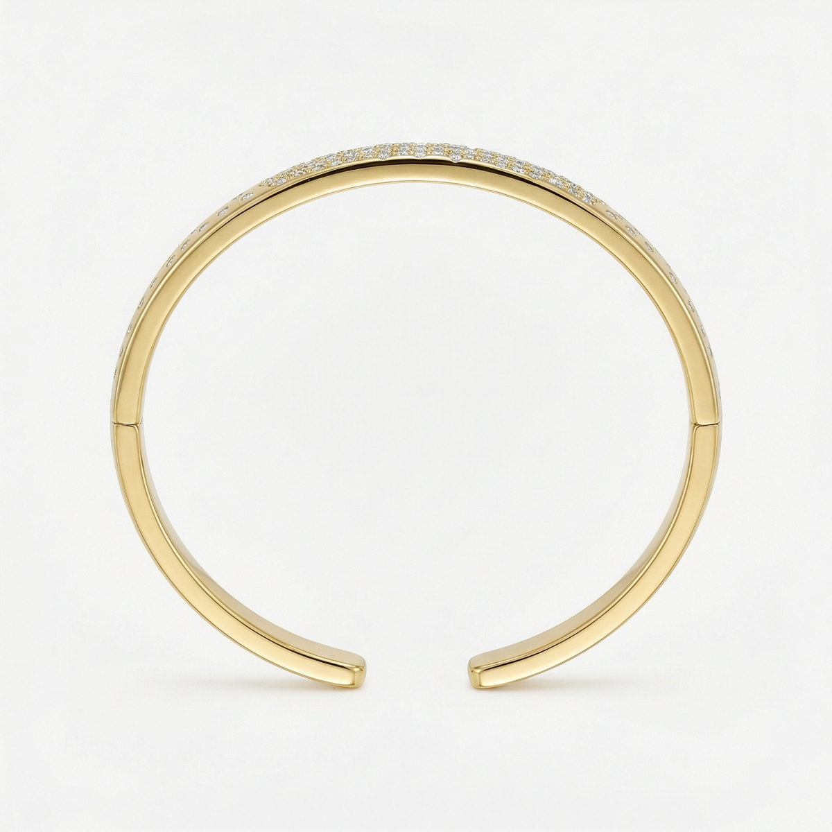 Constellation Bangle with White Round Stone – on Yellow Gold