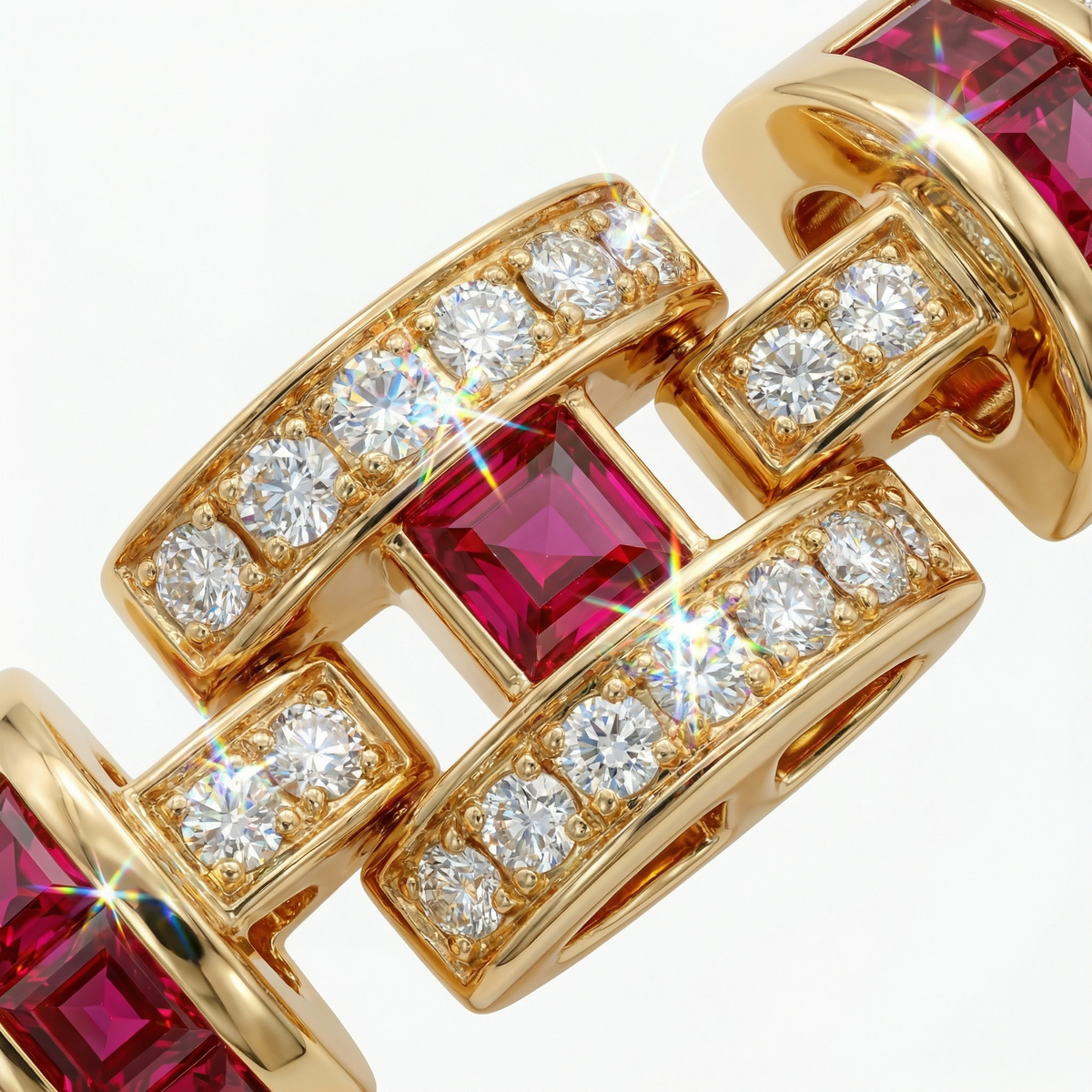 Libre Bracelet with Red Emerald Stone – on Yellow Gold