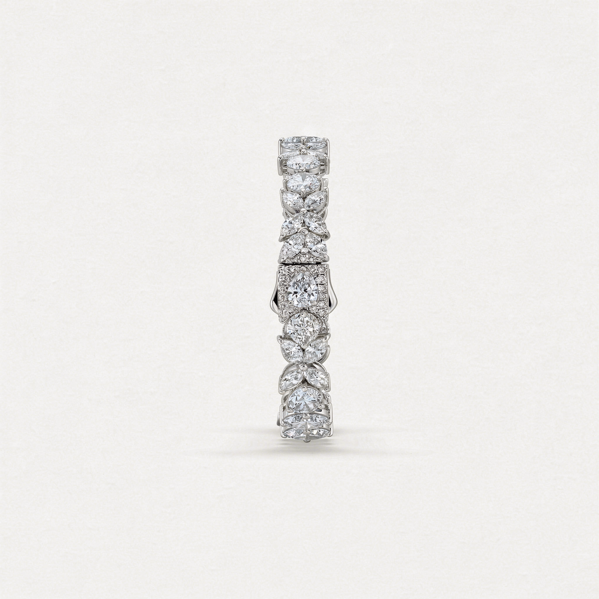 Tennis Bracelet with Pear Cut White Stone