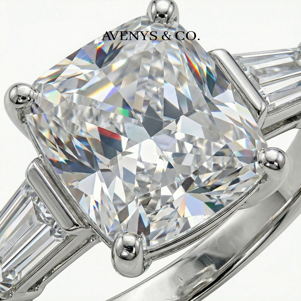 Princess Trilogy Ring with White Princess Stone – on White Gold
