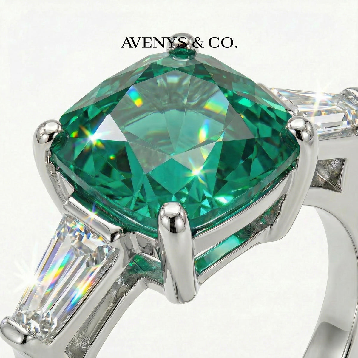 Princess Trilogy Ring with Paraiba Princess Stone – on White Gold