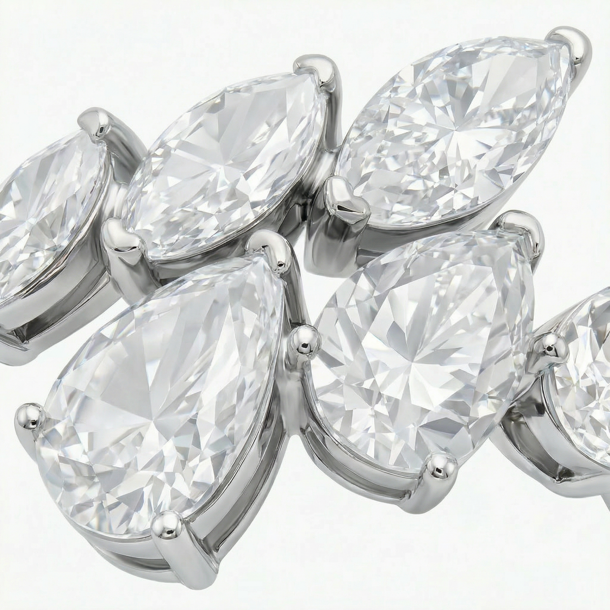 Wrap Wings Ring with White Pear Avenys Brilliance Stone™ – on White Gold