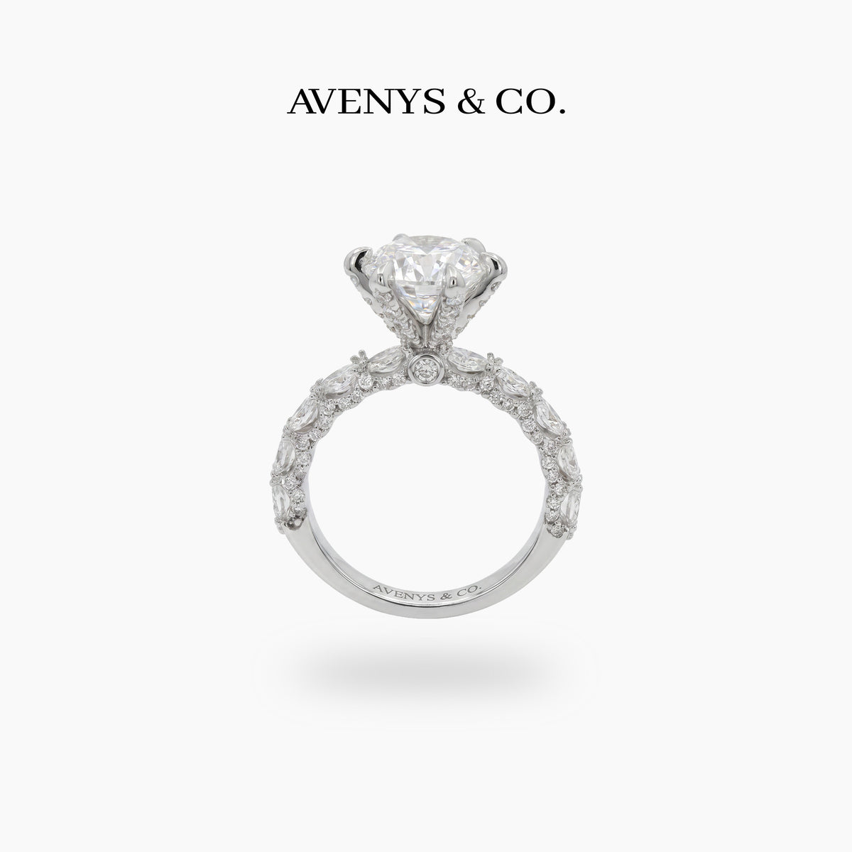 Stardust 3ct Solitaire Ring with White Round Stone – on White Gold