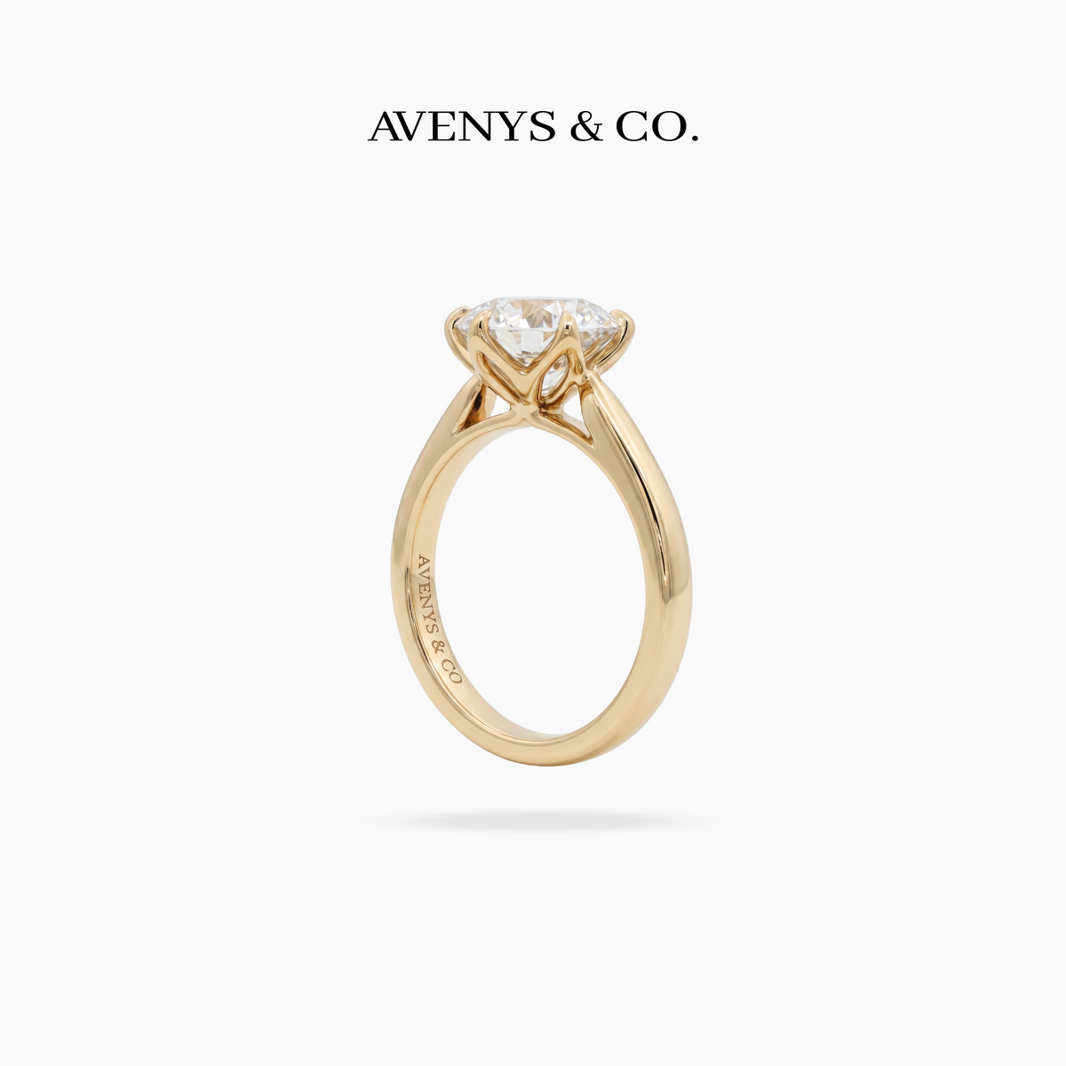 Avenys Reserve™ Floral Ring – 2.4ct Heart & Arrows Round Lab Grown IGI Certified Diamond in 18K White Gold