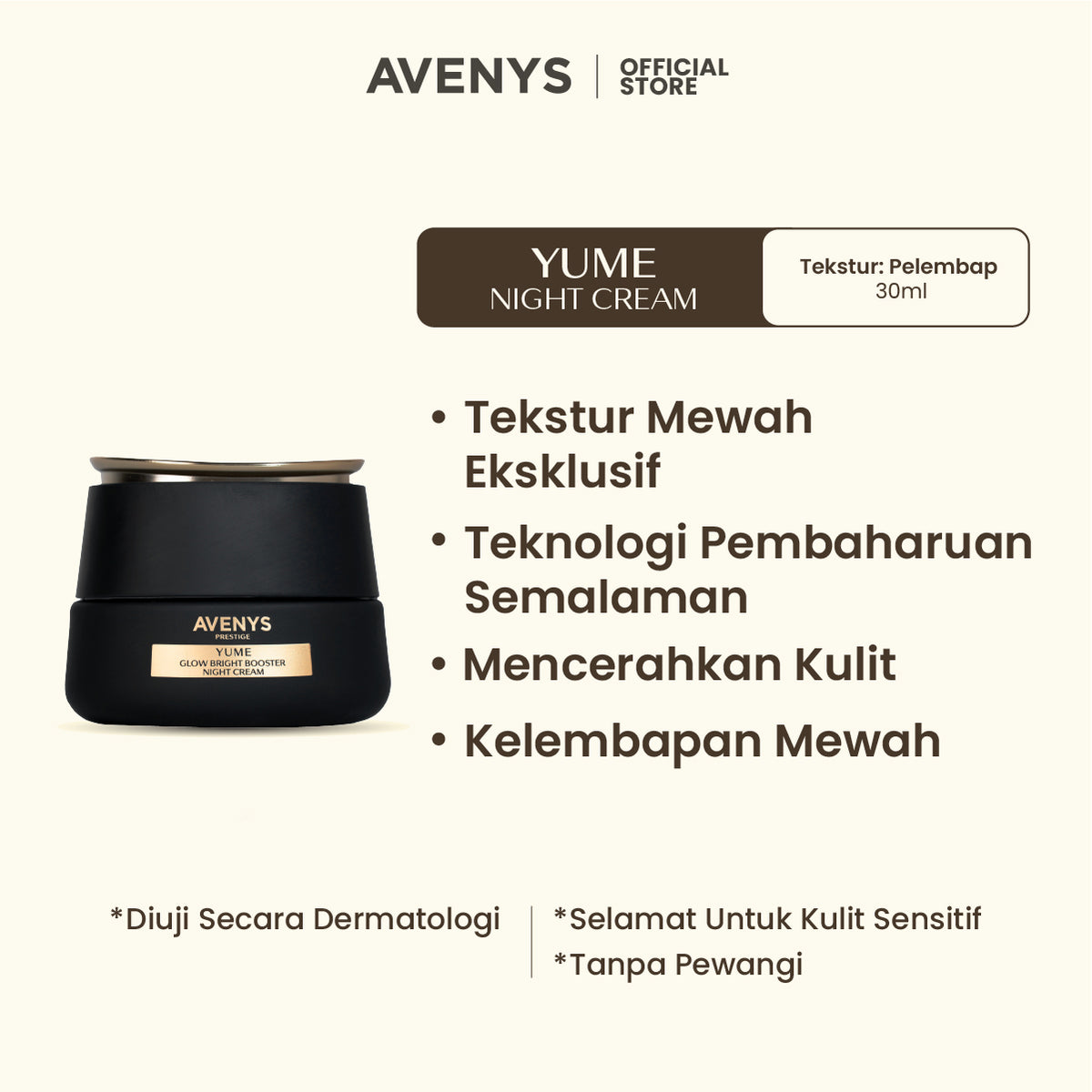 AVENYS Prestige YUME Glow Bright Booster Night Cream