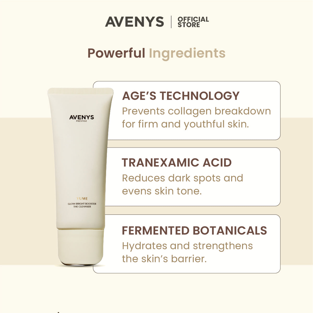 AVENYS Prestige YUME Glow Bright Booster The Cleanser