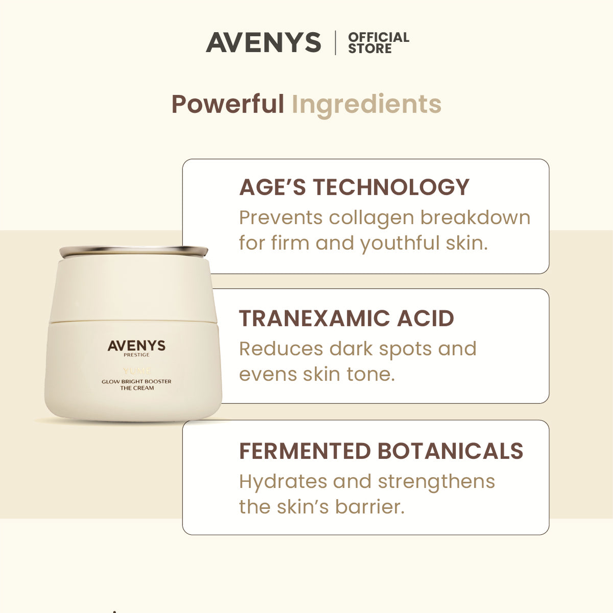 AVENYS Prestige YUME Glow Bright Booster The Cream