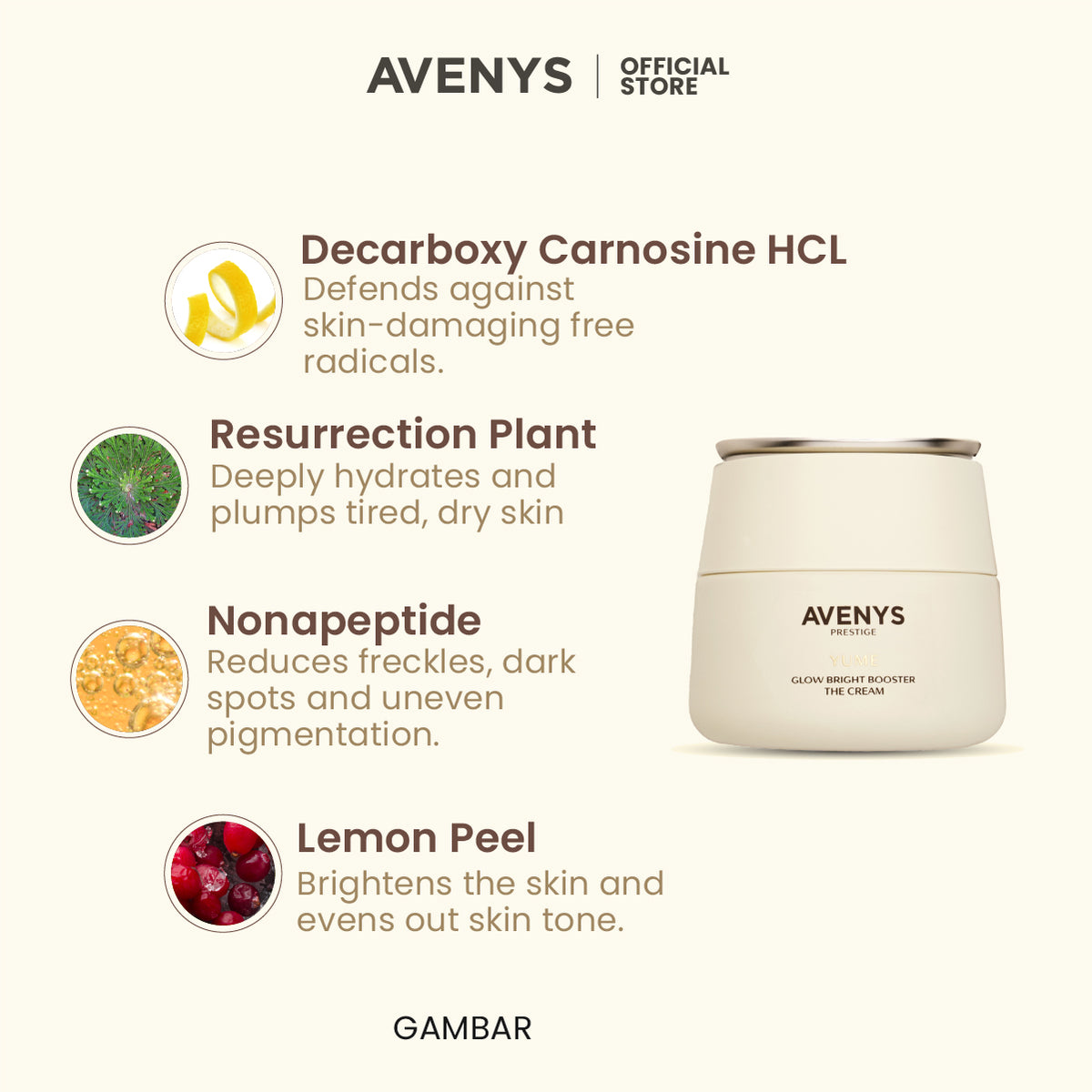 AVENYS Prestige YUME Glow Bright Booster The Cream