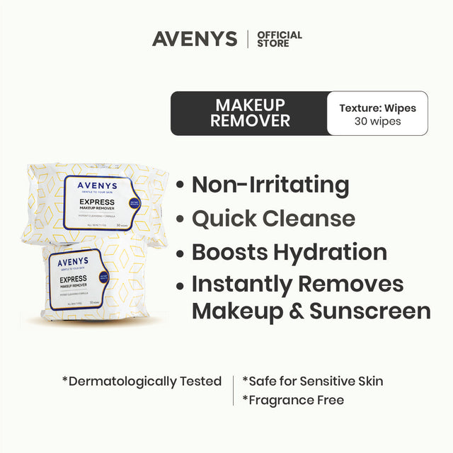 AVENYS Express Makeup Remover Wipes