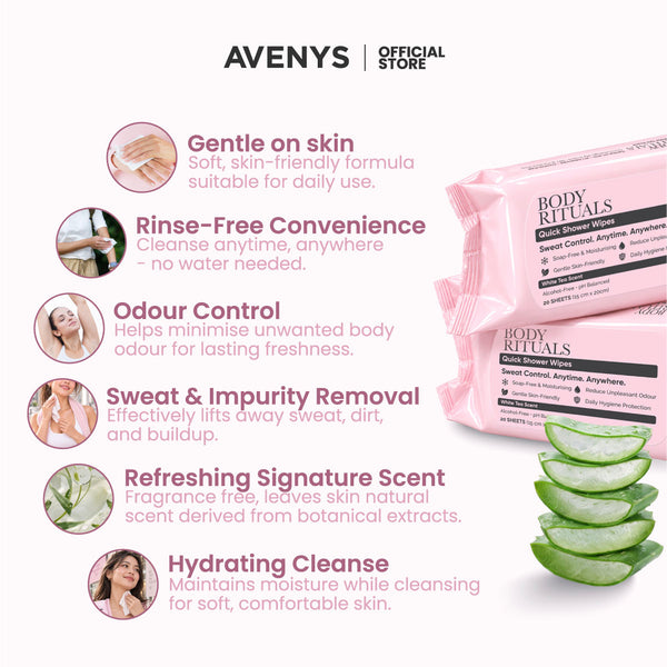 BODY RITUALS Quick Shower Wipes product information