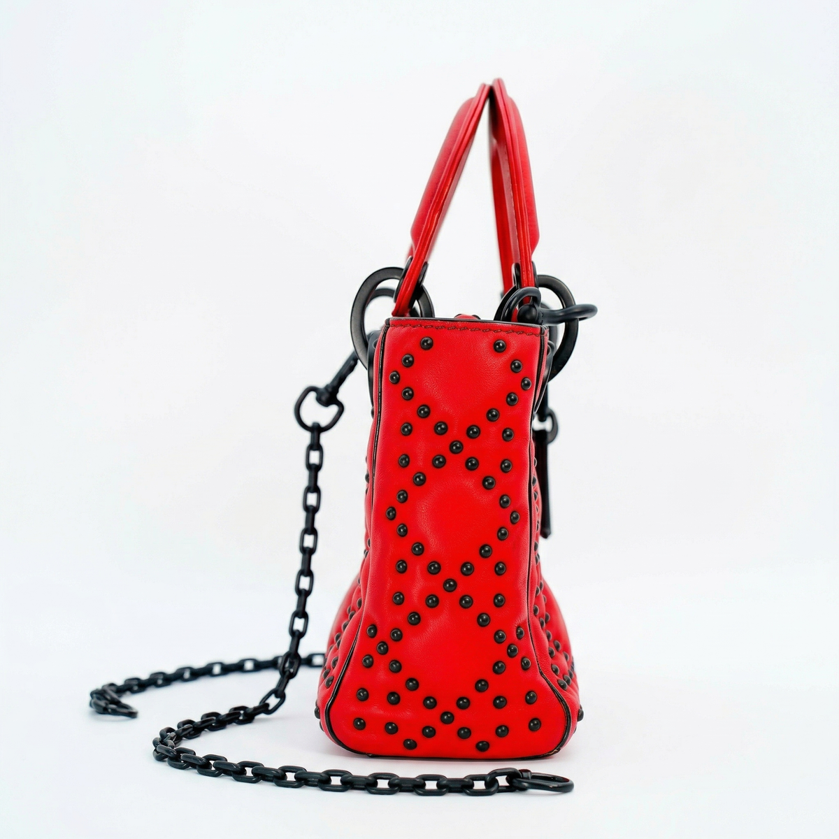 Dior Supple Lady Dior Medium – Studded Cannage Lambskin