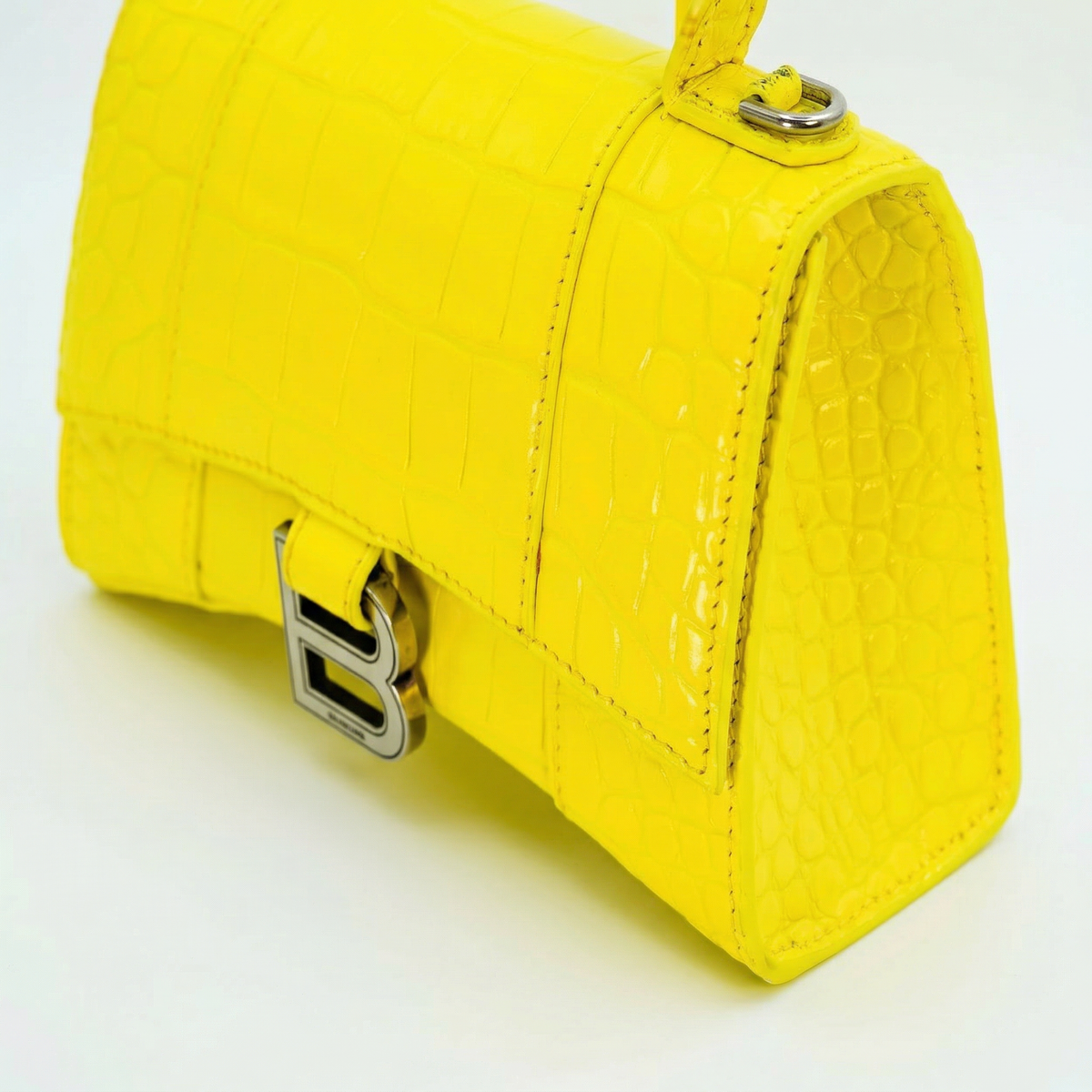 Balenciaga Hourglass Top Handle XS – Croc-Embossed Calfskin