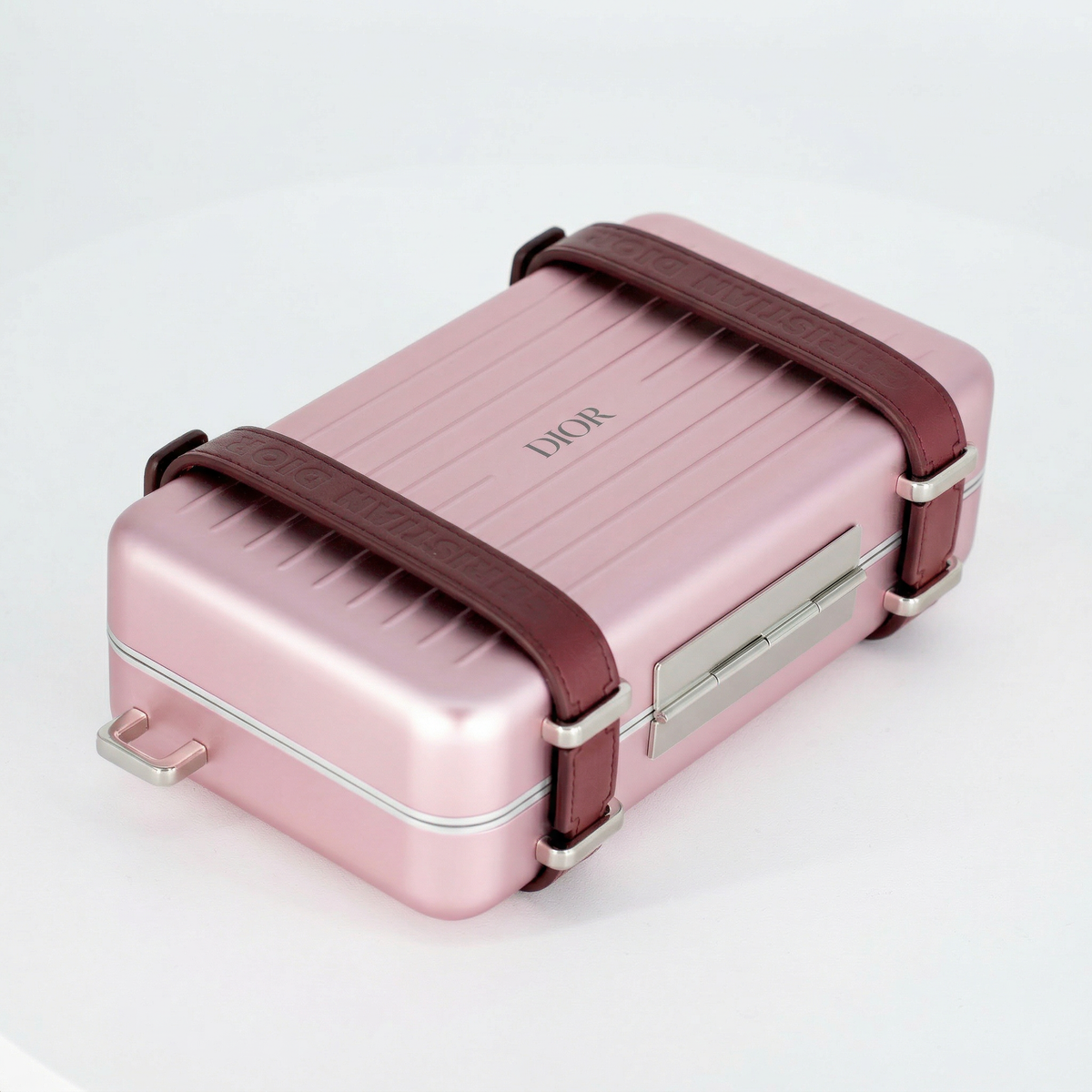 Dior × RIMOWA Pink Personal Clutch on Strap – Aluminum