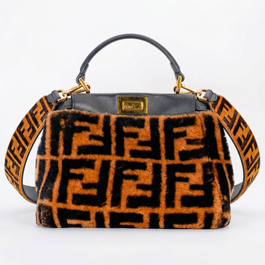 Fendi Peekaboo Iconic Mini – FF Shearling Motif