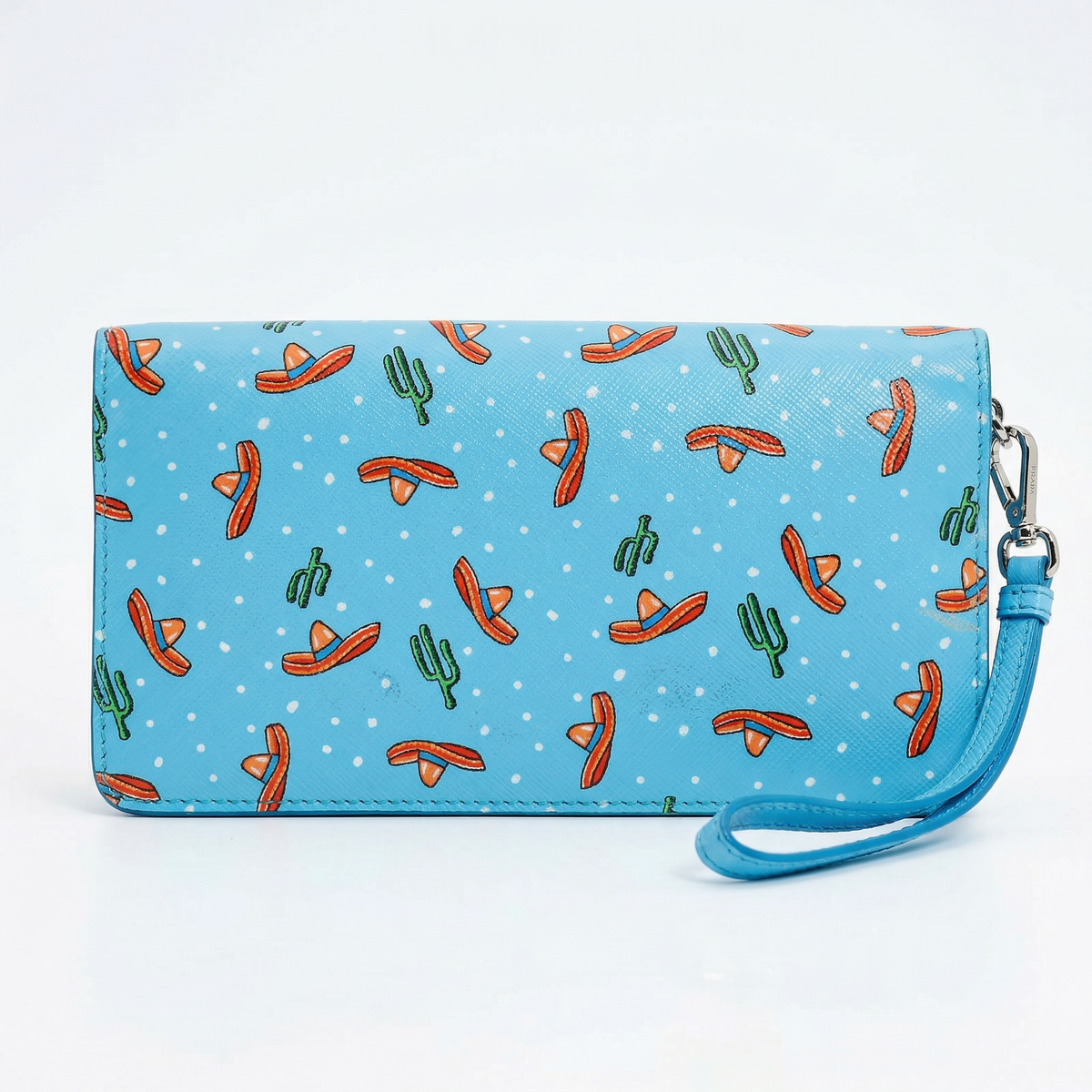 Prada Saffiano Wallet-on-Strap – Sombrero and Cactus Print