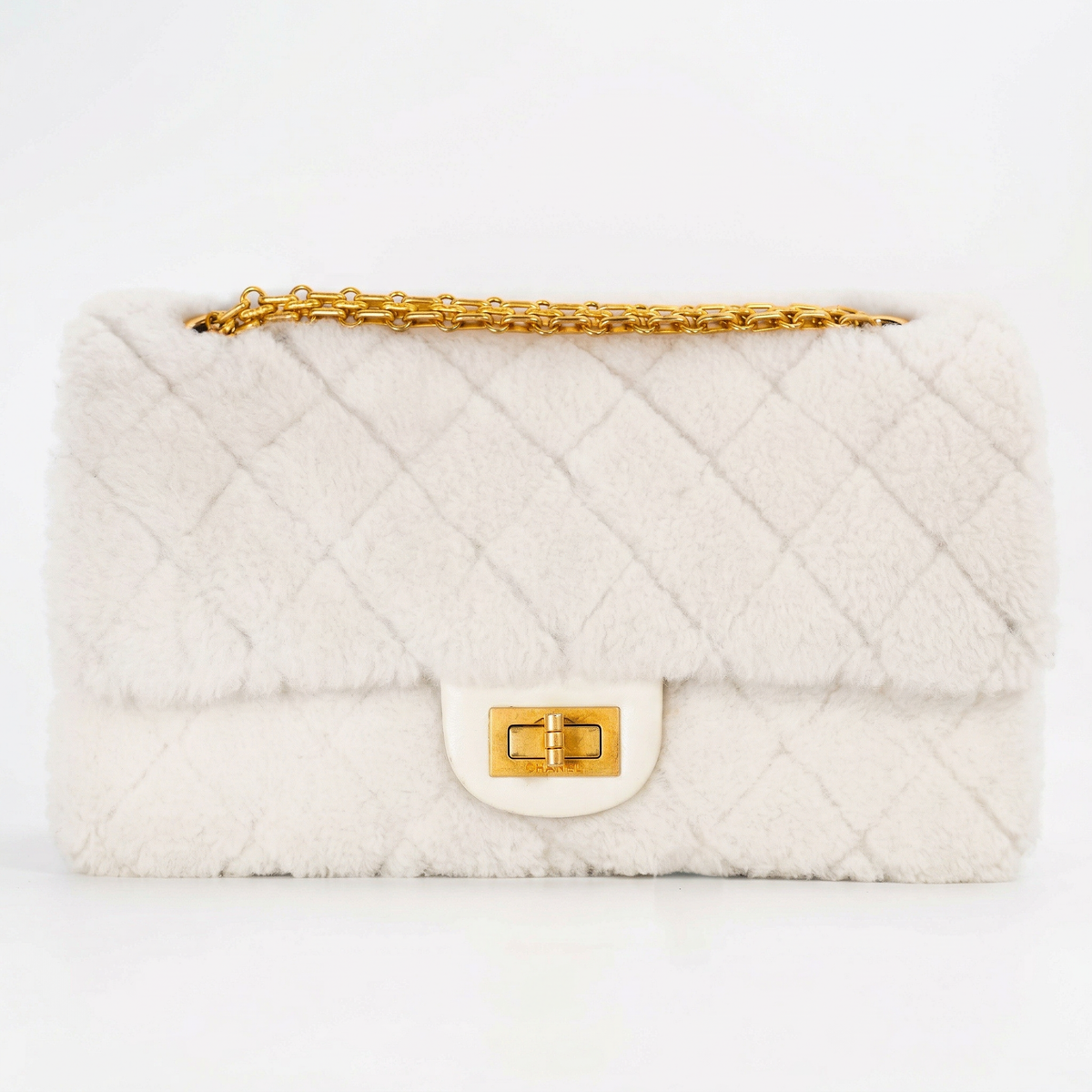 Chanel Quilted Shearling Flap Bag