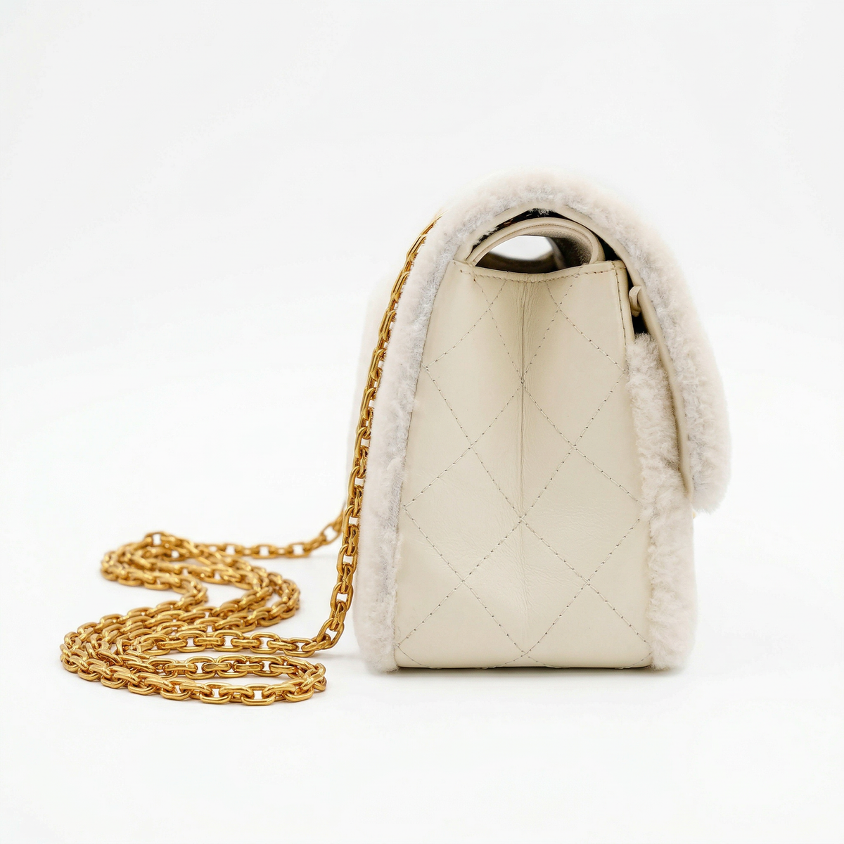 Chanel Quilted Shearling Flap Bag