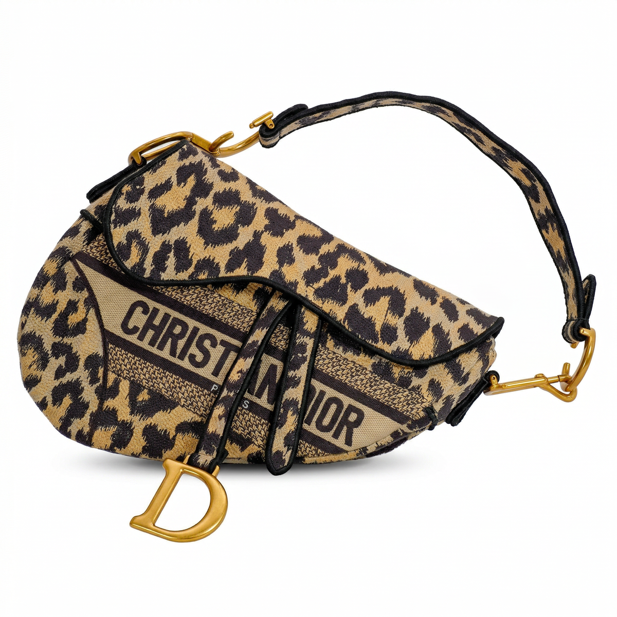 Dior Saddle Bag Medium – "Mizza" Leopard Embroidery