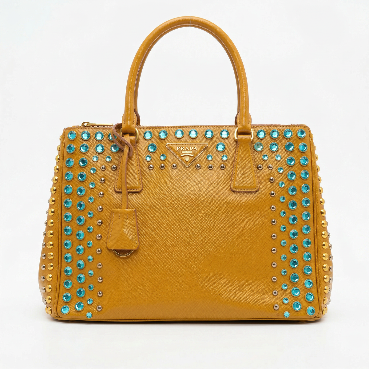 Prada Vernice Crystal Studded Saffiano Top Handle Bag – AVENYS MALAYSIA