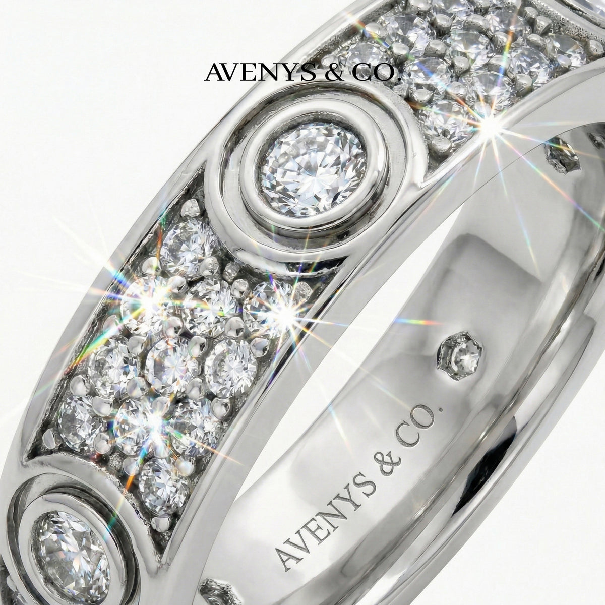 Halo Pave Diamond Ring with White Round Stone – on White Gold