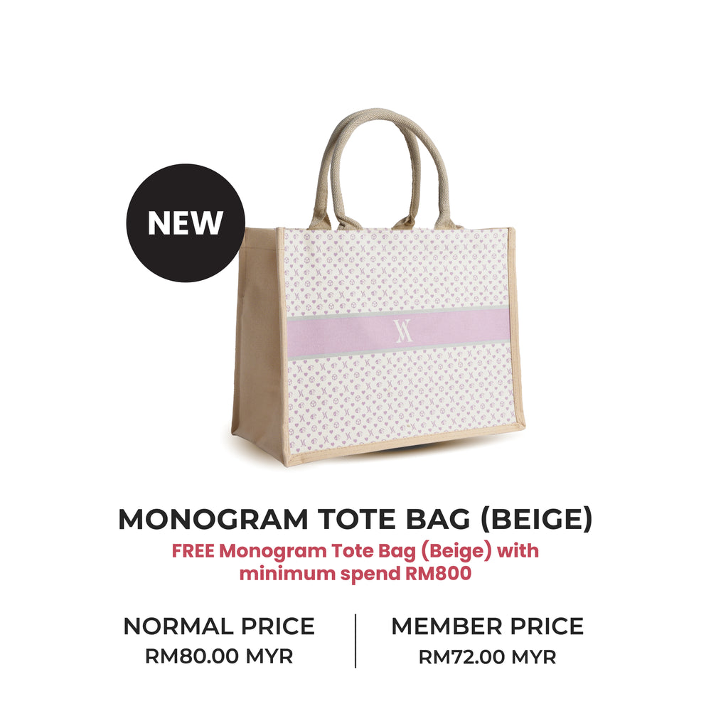 Spring Into Savings - AVENYS Monogram Tote Bag (Beige)