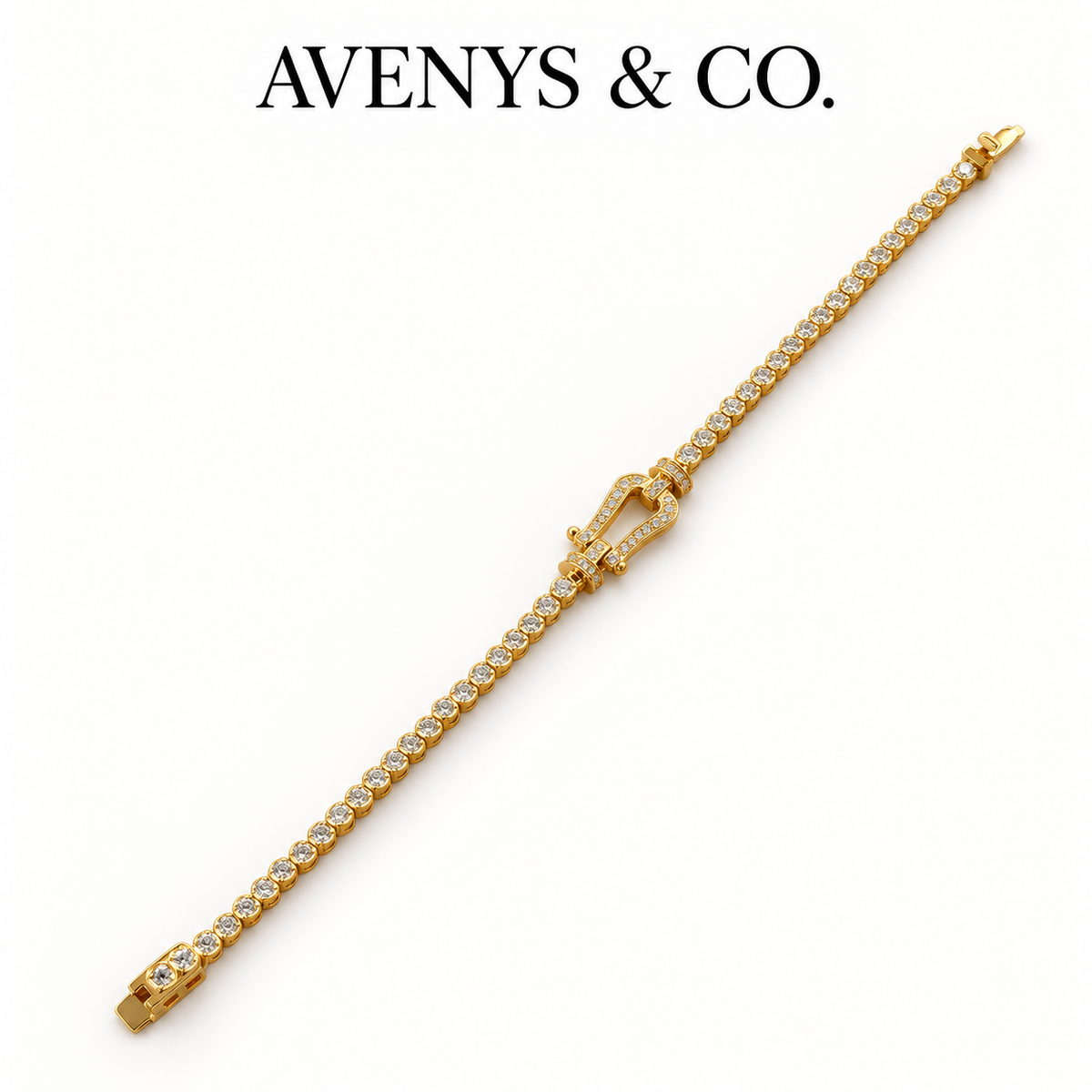 AV Anchor™ Tennis Bracelet - on Yellow Gold — Full bracelet