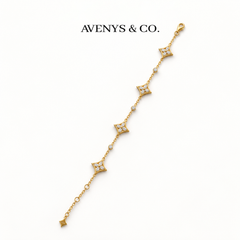 AV Bloom Starburst Bracelet on Yellow Gold — full bracelet