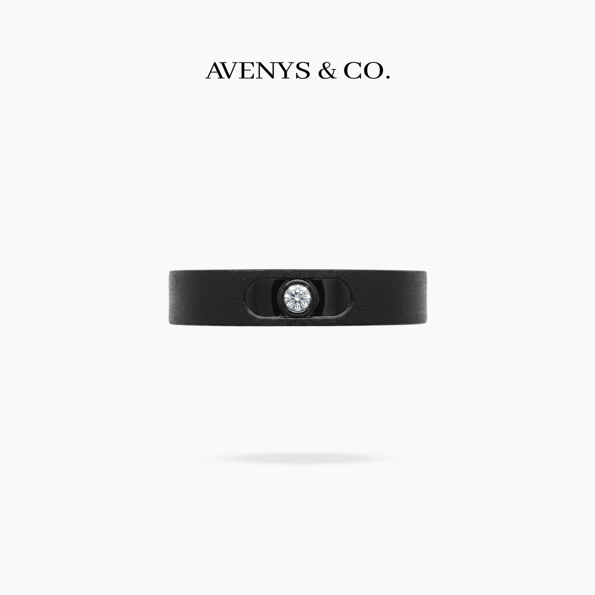 AV Glide™ Brushed Ring – on Black Gold, front view