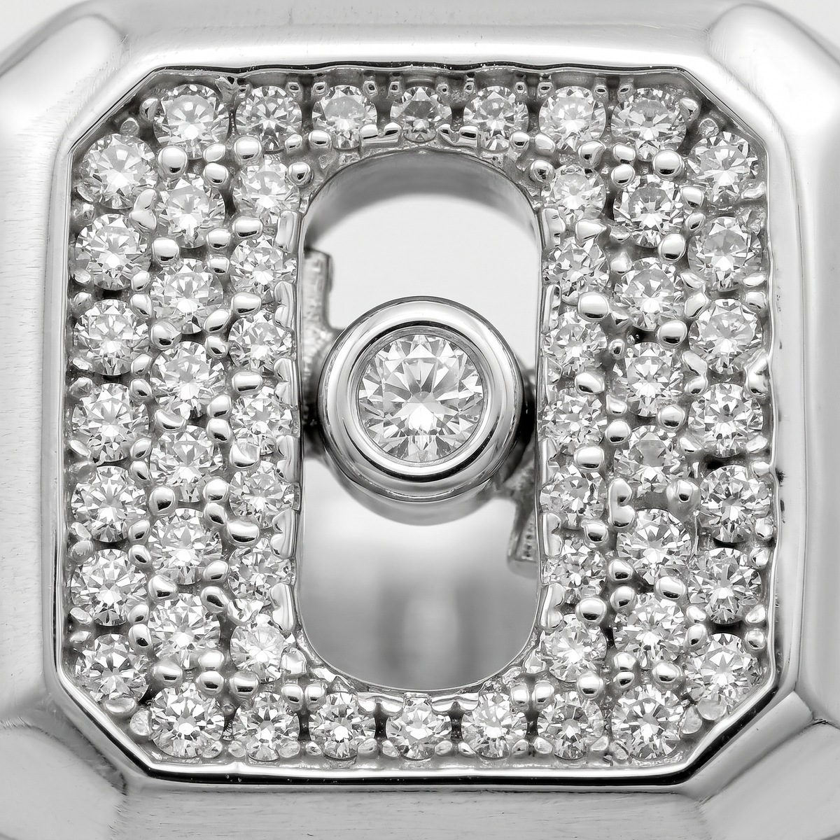 AV Glide™ Pave Signet Ring – on White Gold, view 4