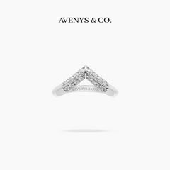 V Pave Eternity Ring - on White Gold — WEB lead photo