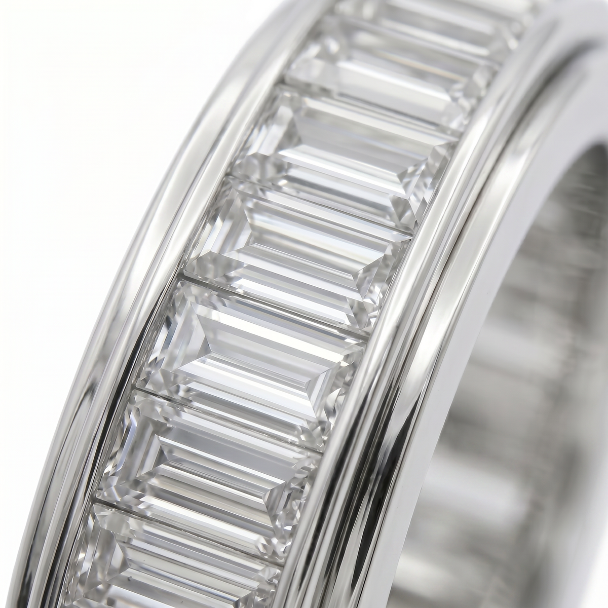 Motion Baguette Ring - on White Gold — WEB view 4