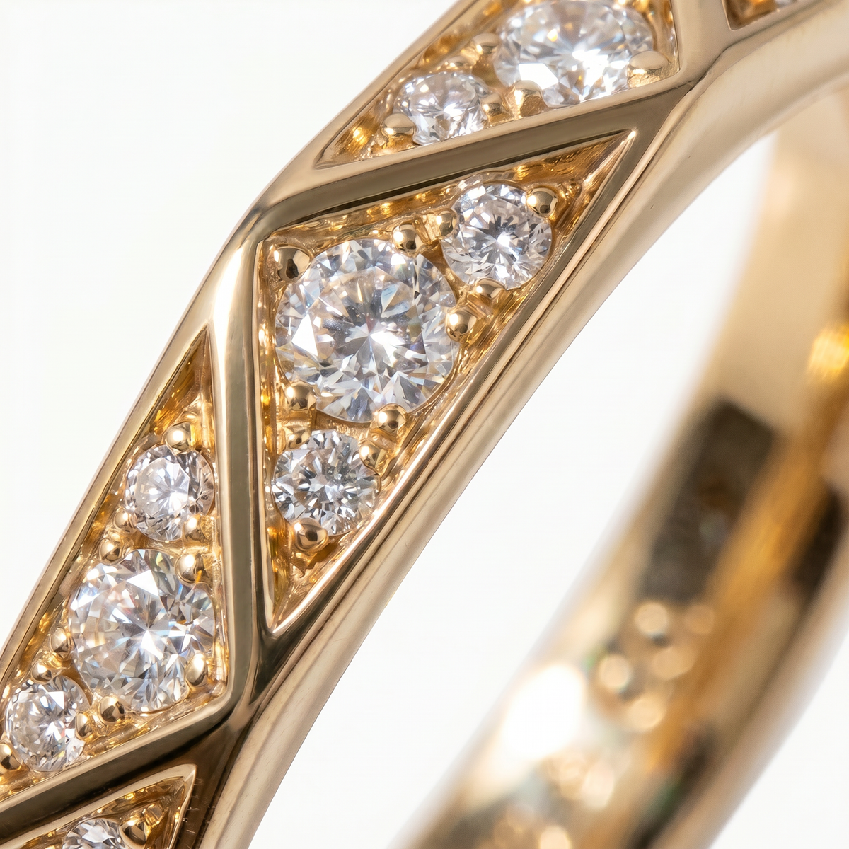 Prism Pave Ring - on Yellow Gold — WEB view 4