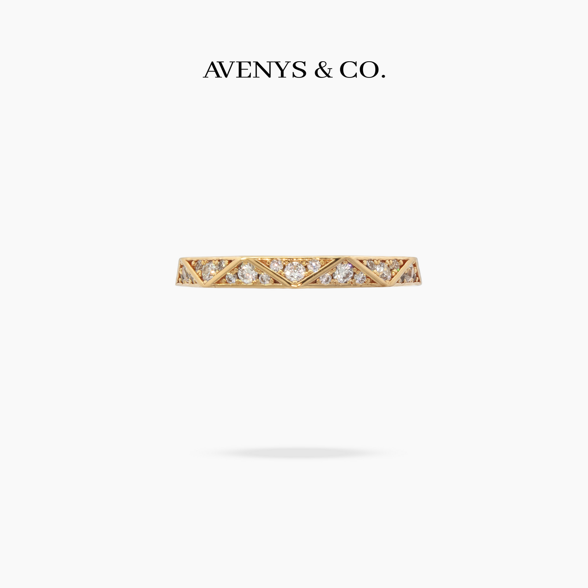 Prism Pave Ring - on Yellow Gold — WEB view 1
