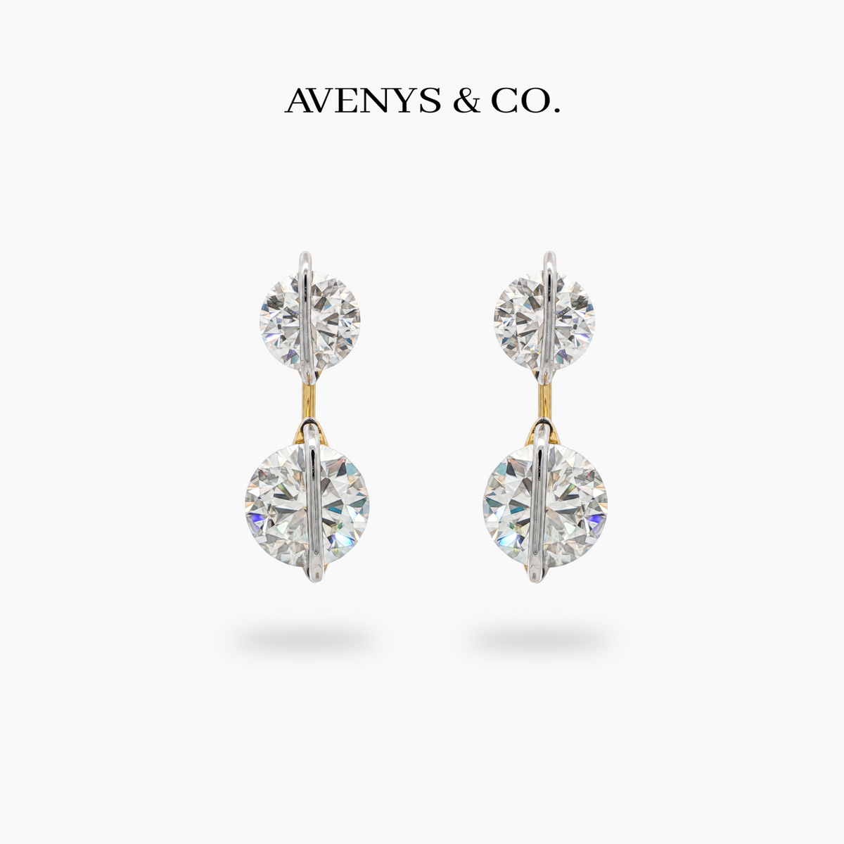Dancing Diamonds Earrings in Yellow Gold — front view