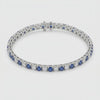 Alternating Blue White Tennis Bracelet - on White Gold — WEB product video