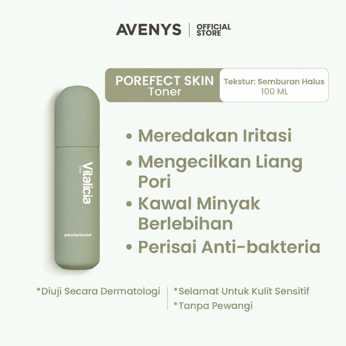 VITALICIA PORE TONER — 100 ML, manfaat dalam Bahasa Melayu